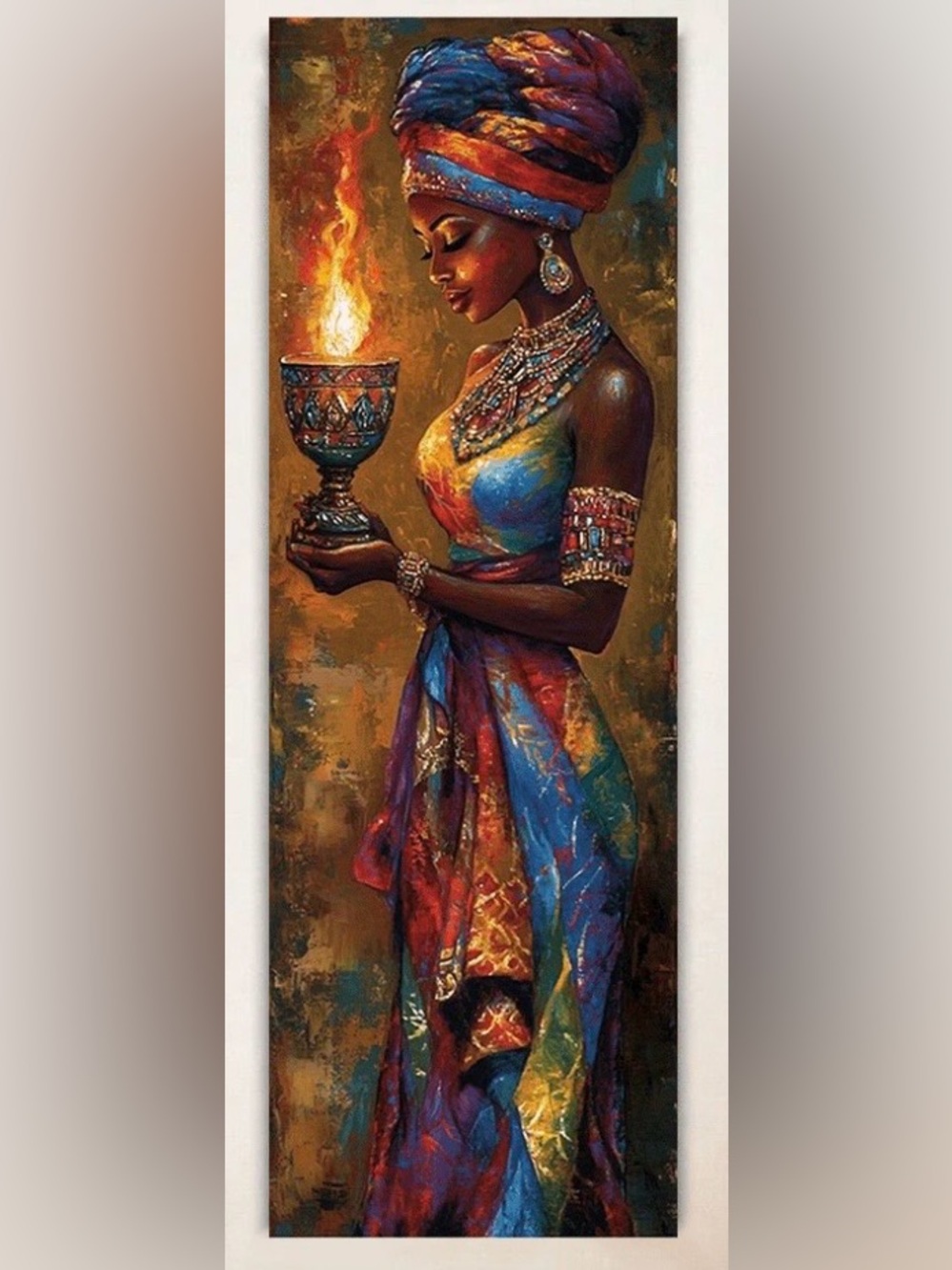 Vibrant Multicolor African Woman Canvas Art Print